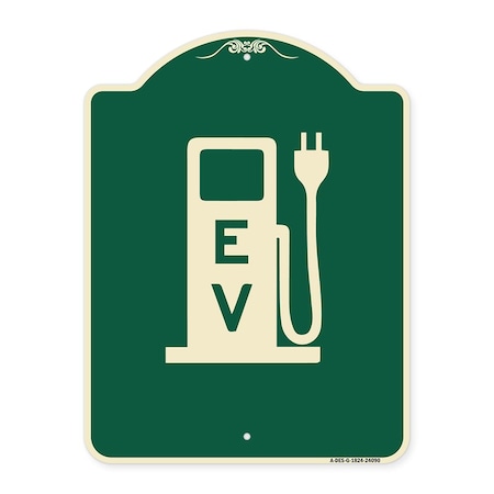 Signmission Ev Electric Vehicle Charging Station Heavy-Gauge Aluminum Sign, 24" x 18", G-1824-24090 A-DES-G-1824-24090